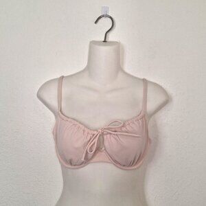 Shade & Shore Bikini Top Sz 36B Push up Underwire Removable Pads Cottagecore